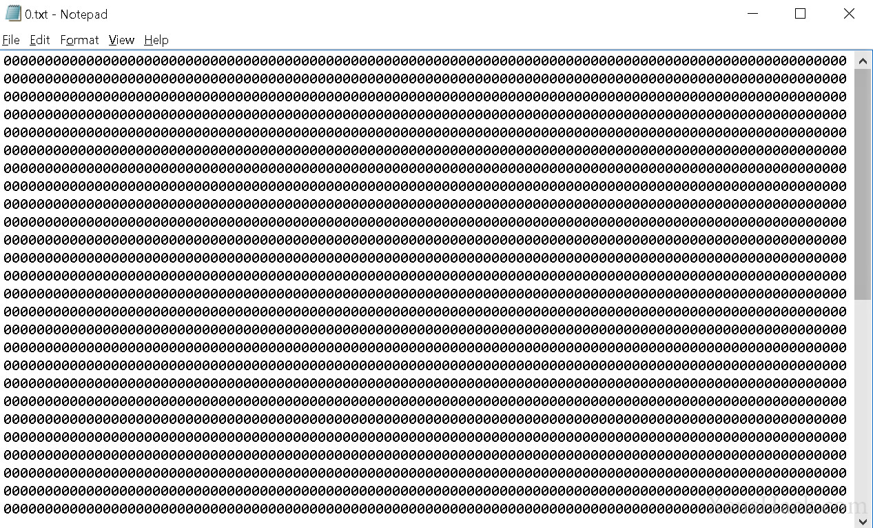 Notepad with thousands of zeros Notepad with thousands of zeros